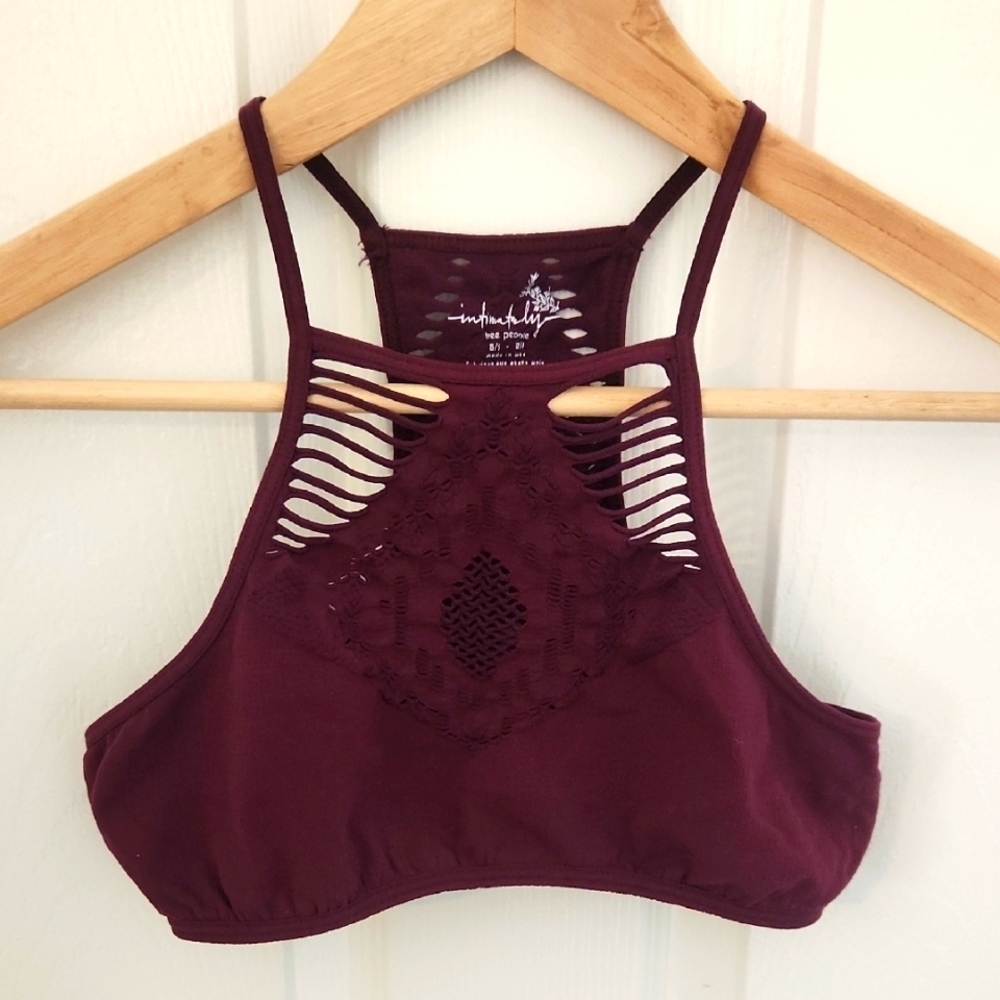 Intimately Free People Bralette Xs/s Burgundy - Picture 2 of 5